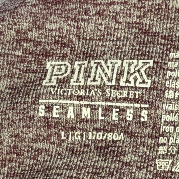 Victorias Secret Pink Womens Seamless High-Waist Leggings Maroon Heather Size L - Picture 2 of 12